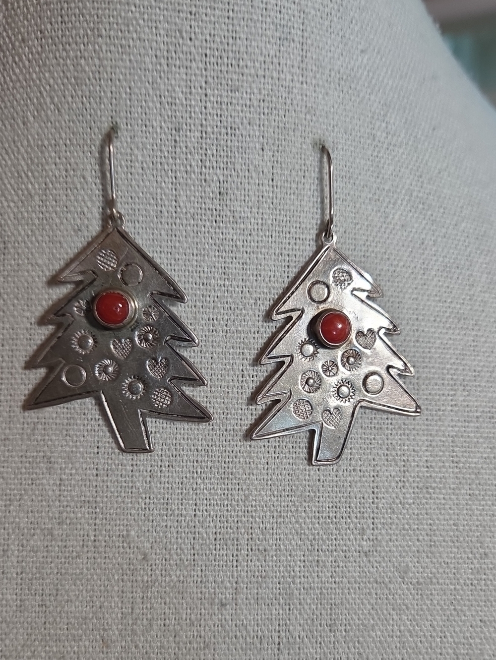 Don Lucas Sterling Silver & Coral Earrings
